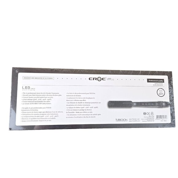 CROC Premium Black Nano Titanium Infrared 1.5" Flat Straightening Iron - Picture 4 of 11